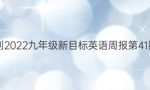 2021-2022九年级新目标英语周报第41期答案