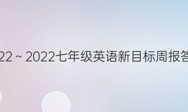 2022～2022七年级英语新目标周报答案