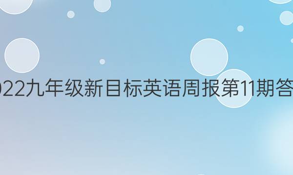 2022九年级新目标英语周报第11期答案