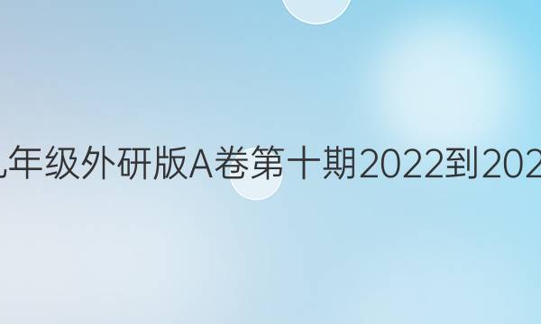 英语周报九年级外研版A卷第十期2022-2022C1版答案