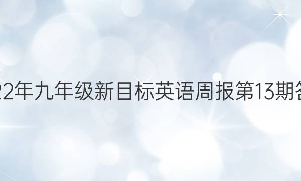 2022年九年级新目标英语周报第13期答案