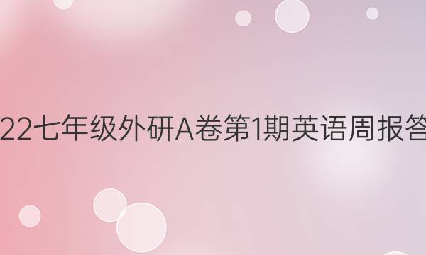 2022七年级外研A卷第1期英语周报答案