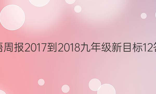 英语周报 2017-2018 九年级 新目标 12答案