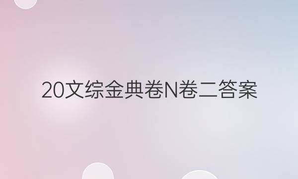 20文綜金典卷N卷二答案