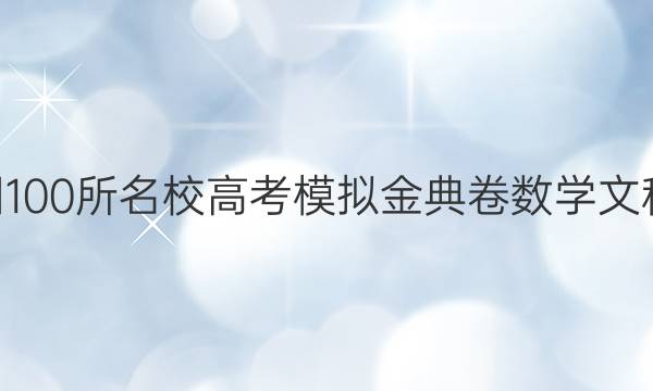 全國100所名校高考模擬金典卷數(shù)學(xué)文科20.jd.數(shù)學(xué)n答案