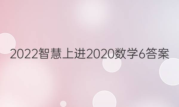 2022智慧上进2020数学6答案