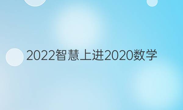 2022智慧上进2020数学(二)答案