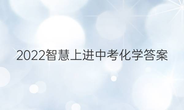 2022智慧上进中考化学答案