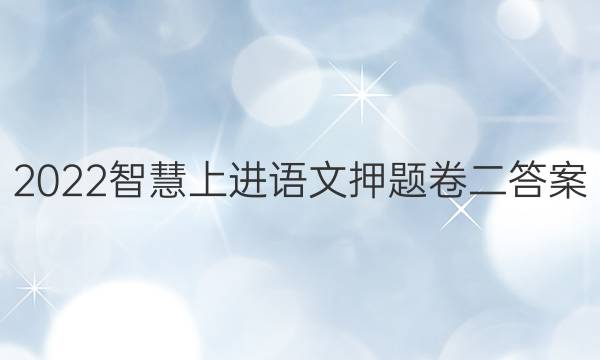 2022智慧上进语文押题卷二答案