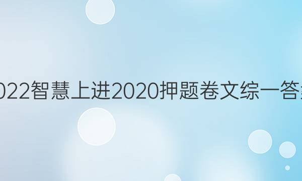 2022智慧上进2020押题卷文综一答案