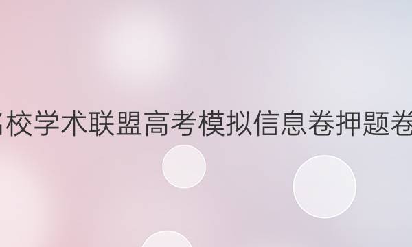 2022名校学术联盟高考模拟信息卷押题卷十答案