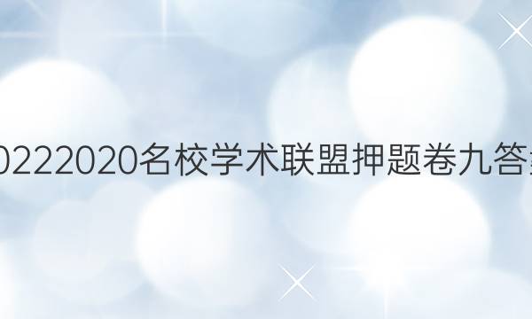 20222020名校学术联盟押题卷九答案