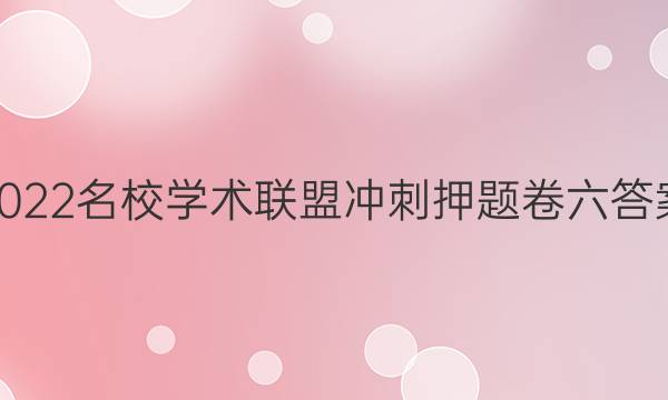 2022名校学术联盟冲刺押题卷六答案