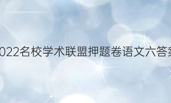 2022名校学术联盟押题卷语文六答案