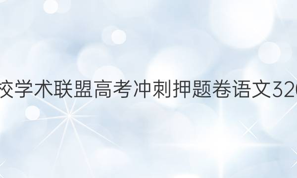 2022名校学术联盟高考冲刺押题卷语文32020答案