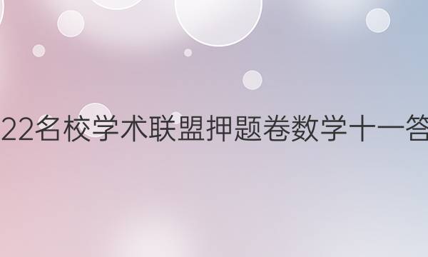 2022名校学术联盟押题卷数学十一答案