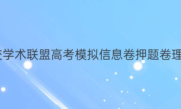 2022名校学术联盟高考模拟信息卷押题卷理数十答案