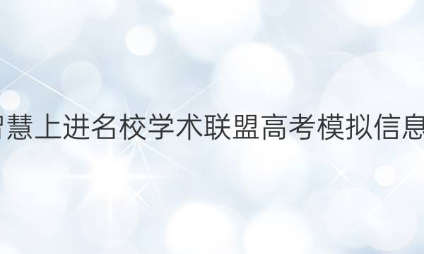 2022智慧上进名校学术联盟高考模拟信息卷答案