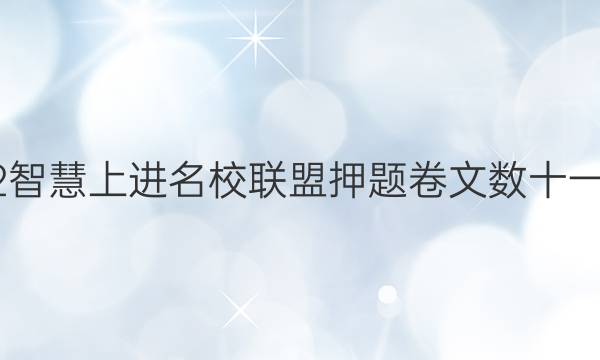 2022智慧上进名校联盟押题卷文数十一答案