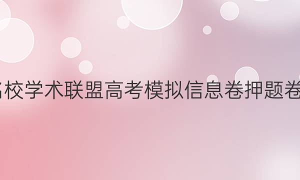 2022名校学术联盟高考模拟信息卷押题卷四答案