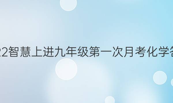 2022智慧上进九年级第一次月考化学答案