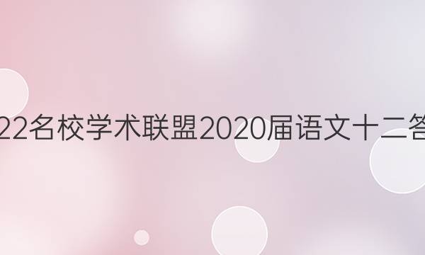 2022名校学术联盟2020届语文十二答案