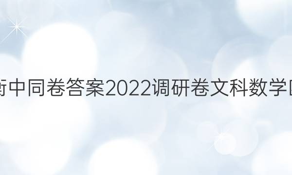 衡中同卷答案2022调研卷文科数学四