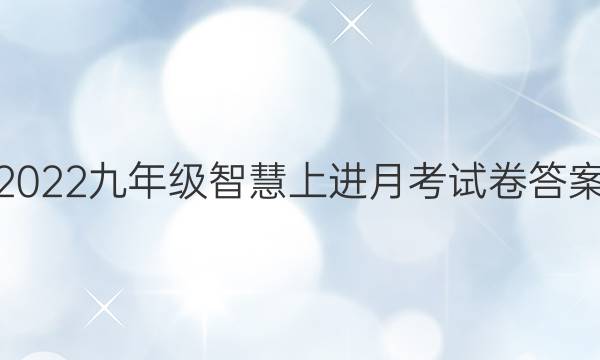 2022九年级智慧上进月考试卷答案