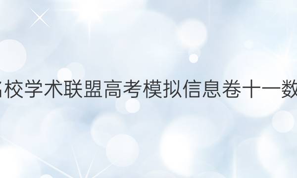 2022名校学术联盟高考模拟信息卷十一数学答案