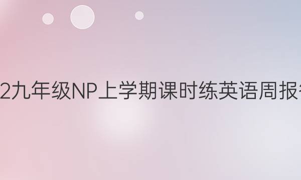 2022九年级NP上学期课时练英语周报答案