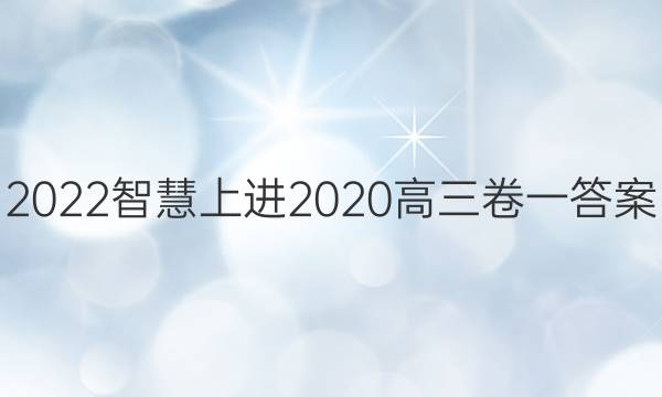 2022智慧上进2020高三卷一答案