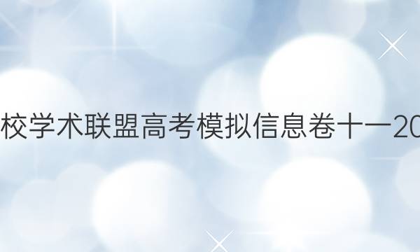 2022名校学术联盟高考模拟信息卷十一2020答案