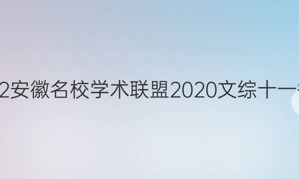 2022安徽名校学术联盟2020文综十一答案