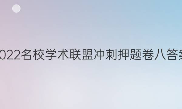 2022名校学术联盟冲刺押题卷八答案
