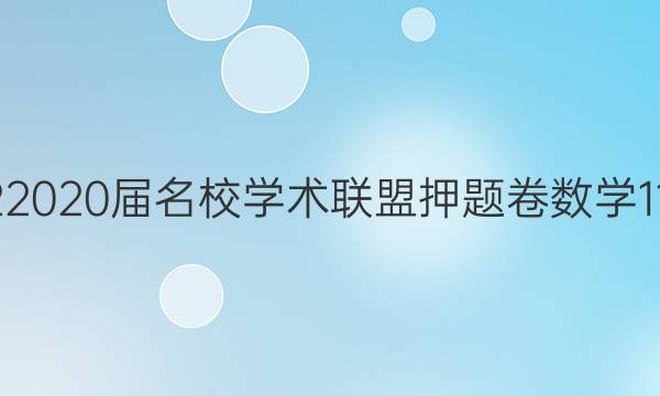 20222020届名校学术联盟押题卷数学11答案