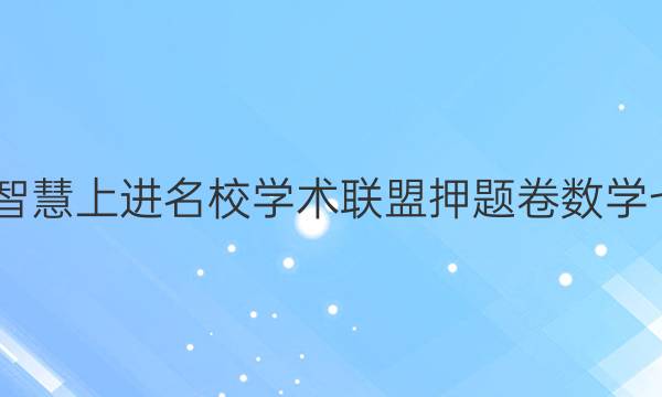 2022智慧上进名校学术联盟押题卷数学七答案