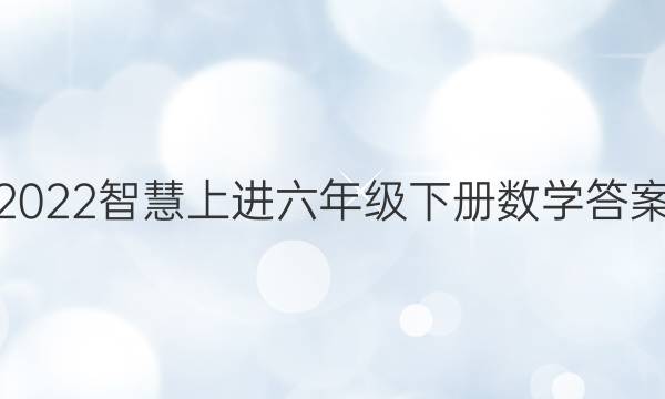2022智慧上进六年级下册数学答案