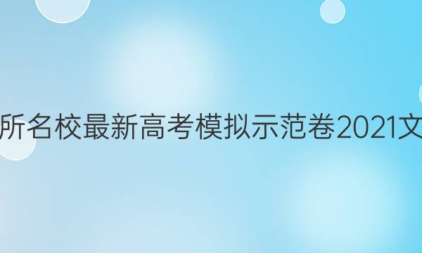 全國一百所名校最新高考模擬示范卷2021文綜一答案