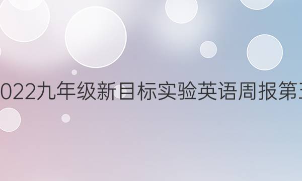 2021-2022九年级新目标实验英语周报第五期答案