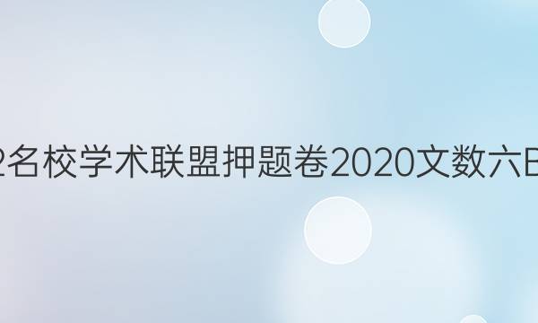 2022名校学术联盟押题卷2020文数六B答案