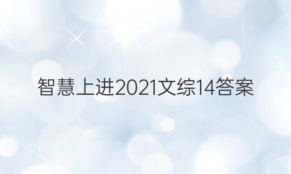 智慧上进2021文综14答案