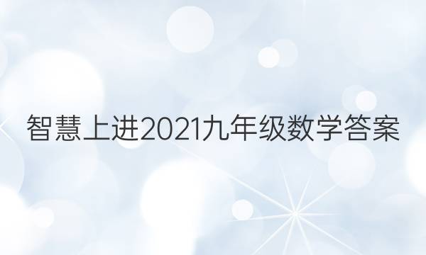 智慧上进2021九年级数学答案