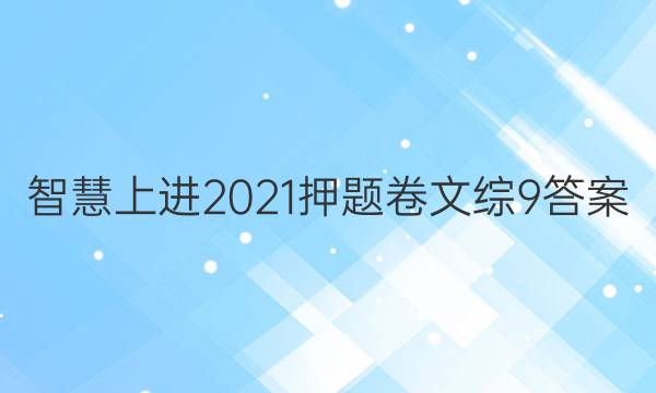 智慧上进2021押题卷文综9答案