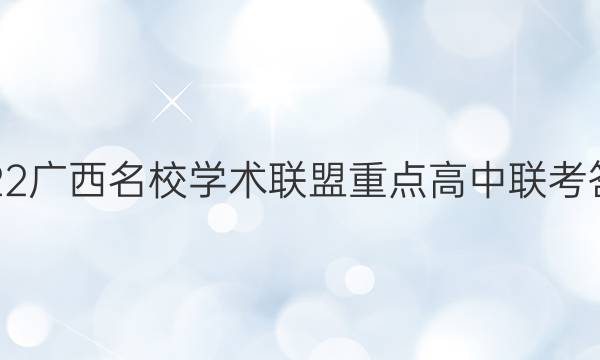 2022广西名校学术联盟重点高中联考答案