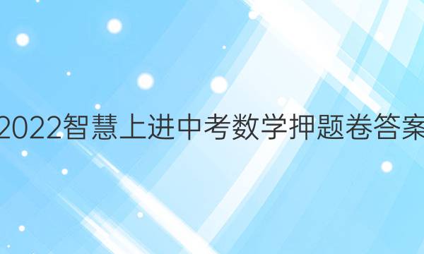 2022智慧上进中考数学押题卷答案