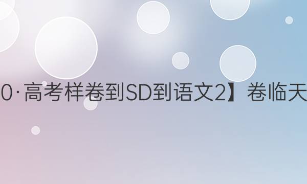 【20·高考樣卷-SD-語文2】卷臨天下 全國100所名校最新高考沖刺卷語文答案