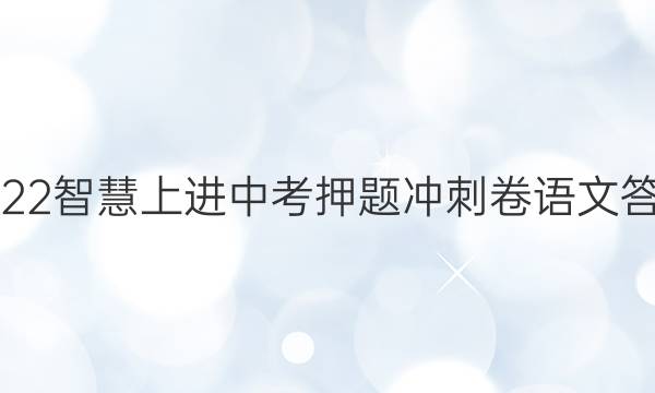 2022智慧上进中考押题冲刺卷语文答案