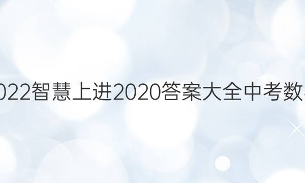 2022智慧上进2020答案大全中考数学
