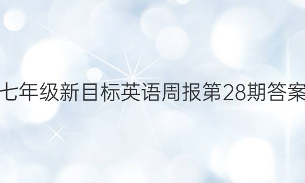 七年级新目标英语周报第28期答案