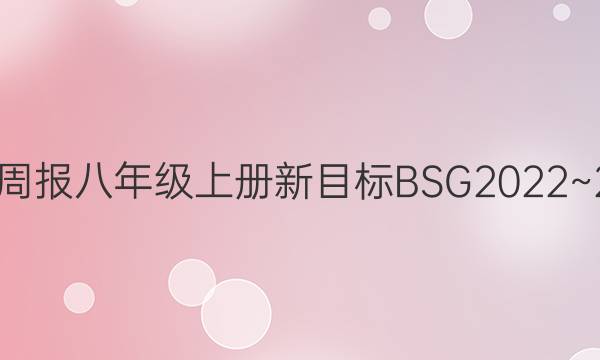 英语周报八年级上册新目标BSG2022~2022.答案